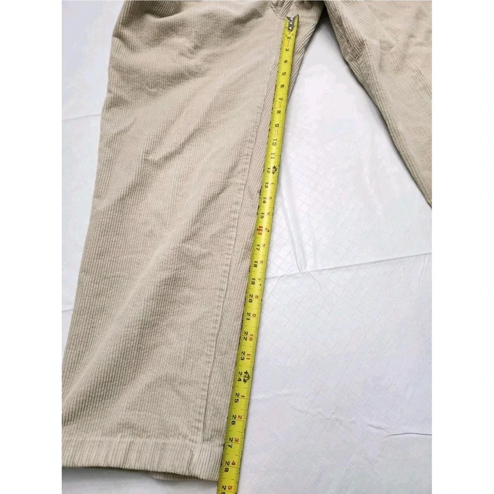 Polo Ralph Lauren Andrew Pants Mens 38x32 Beige Corduroy Cords Two Pleat VTG
